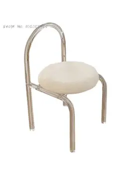 אקריליק שקוף כיסא האוכל הקוריאני ההגירה נטו רד קריסטל הכיסא אור יוקרה איפור ילדה הכיסא